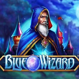 Blue Wizard slot visual from Quickspin available on shufflekaszino.org