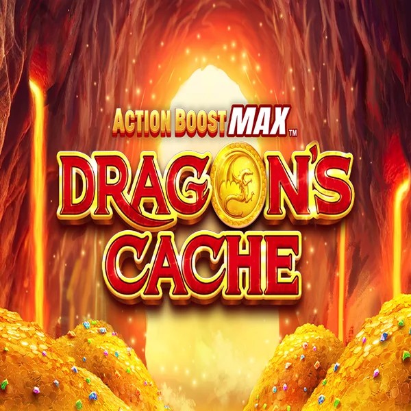 Action Boost Max Dragon's Cache casino game by SpinPlay Games – featured logo at Shuffle Casino
