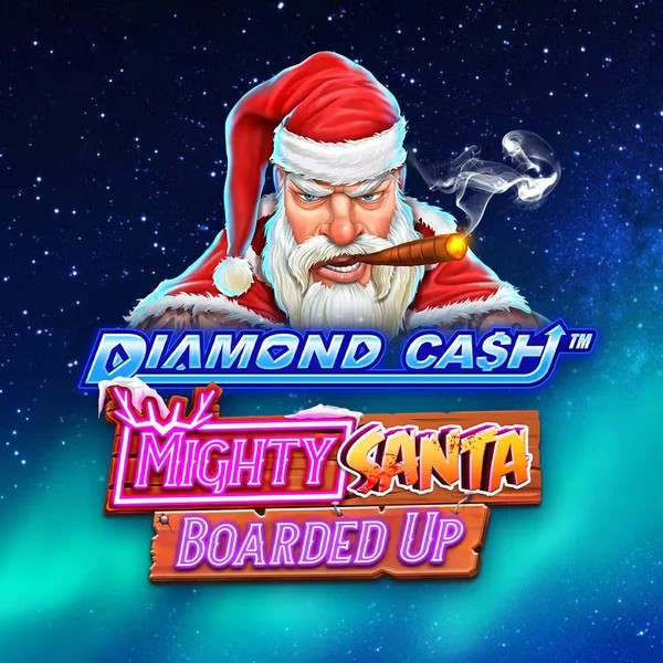 Diamond Cash Mighty Santa Boarded Up slot logo by Greentube at Shuffle Casino